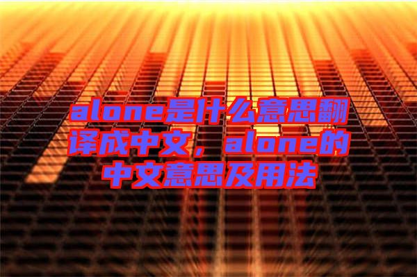alone是什么意思翻譯成中文，alone的中文意思及用法