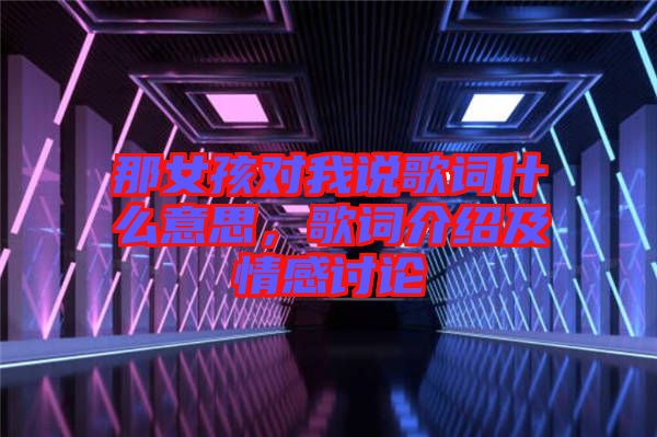 那女孩對我說歌詞什么意思，歌詞介紹及情感討論