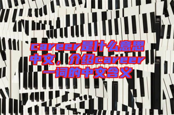 career是什么意思中文，介紹career一詞的中文含義