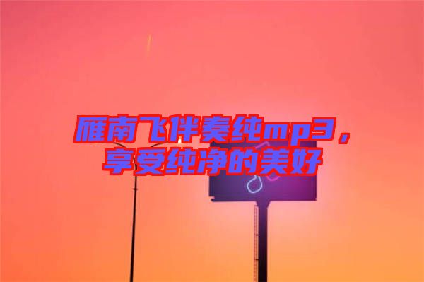 雁南飛伴奏純mp3，享受純凈的美好
