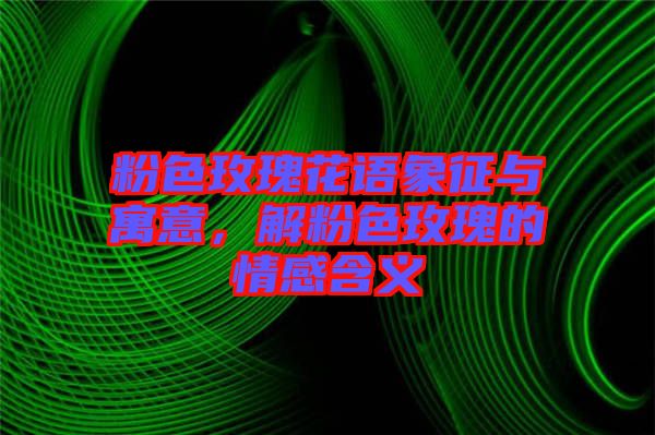 粉色玫瑰花語象征與寓意，解粉色玫瑰的情感含義