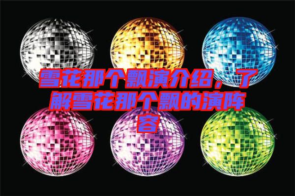 雪花那個(gè)飄演介紹，了解雪花那個(gè)飄的演陣容