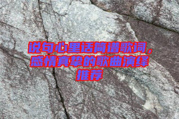 說句心里話簡譜歌詞，感情真摯的歌曲演繹推薦