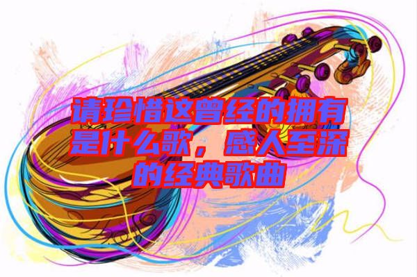 請(qǐng)珍惜這曾經(jīng)的擁有是什么歌，感人至深的經(jīng)典歌曲