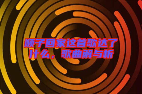 順子回家這首歌達(dá)了什么，歌曲解與析