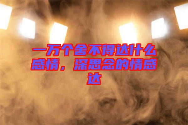 一萬個(gè)舍不得達(dá)什么感情，深思念的情感達(dá)