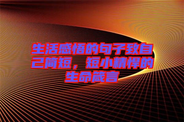 生活感悟的句子致自己簡短，短小精悍的生命箴言