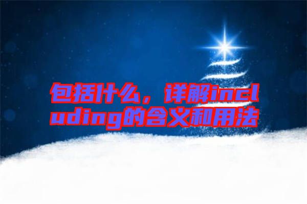 包括什么，詳解including的含義和用法