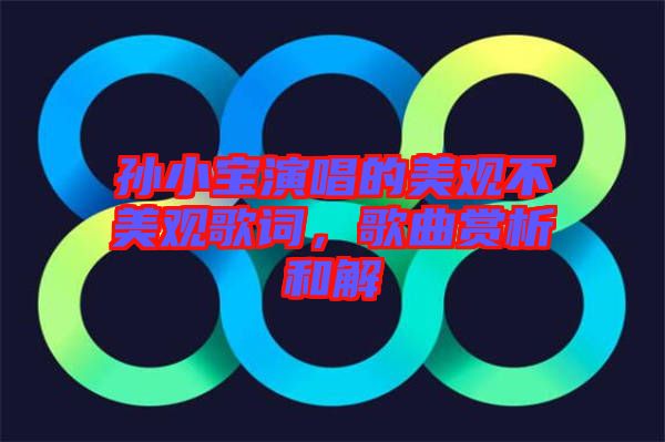 孫小寶演唱的美觀(guān)不美觀(guān)歌詞，歌曲賞析和解