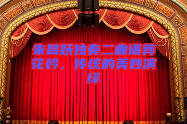朱昌躍獨奏二曲譜葬花吟，傳統(tǒng)的美妙演繹