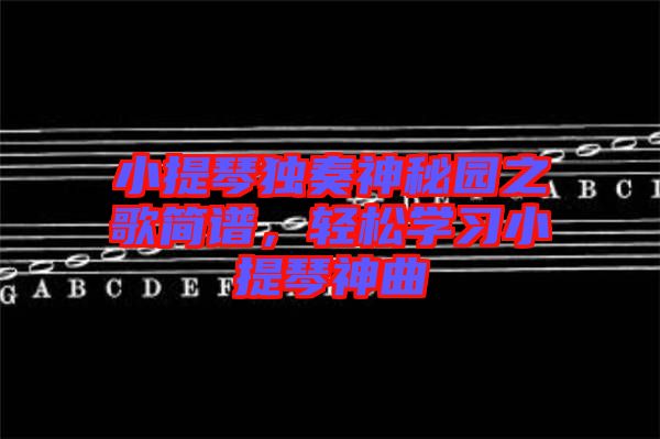 小提琴獨(dú)奏神秘園之歌簡(jiǎn)譜，輕松學(xué)習(xí)小提琴神曲