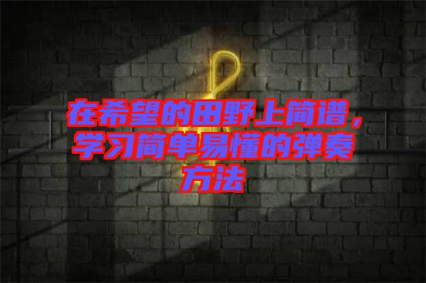 在希望的田野上簡譜，學習簡單易懂的彈奏方法