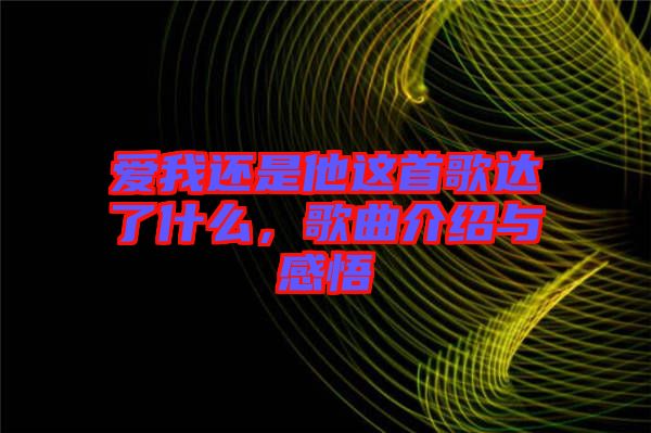 愛我還是他這首歌達(dá)了什么，歌曲介紹與感悟