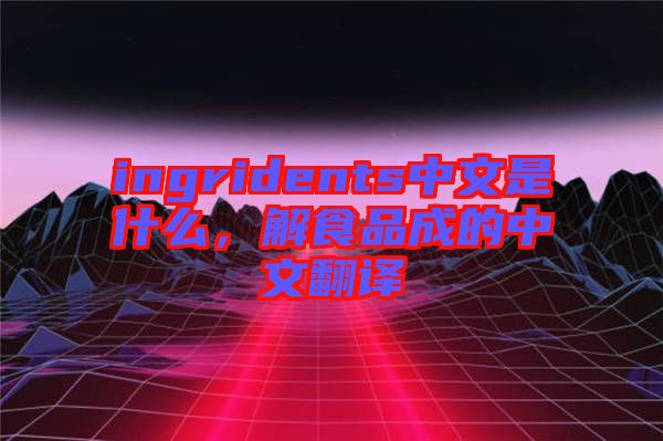 ingridents中文是什么，解食品成的中文翻譯