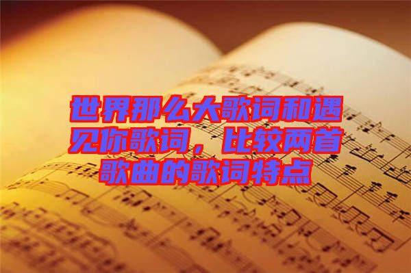 世界那么大歌詞和遇見你歌詞，比較兩首歌曲的歌詞特點(diǎn)