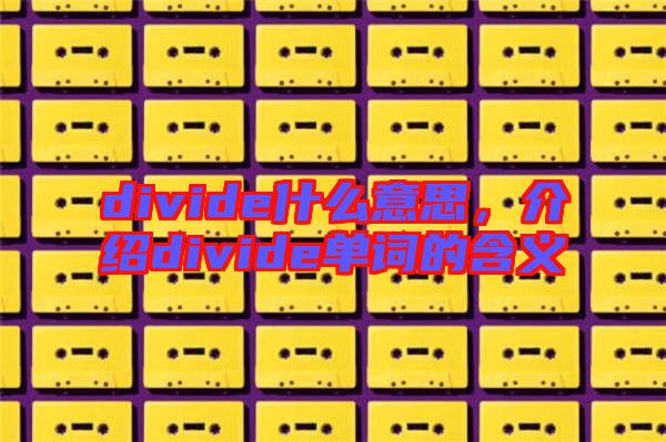 divide什么意思，介紹divide單詞的含義
