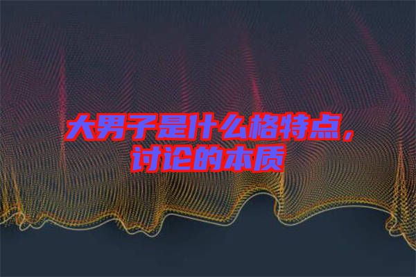 大男子是什么格特點(diǎn)，討論的本質(zhì)