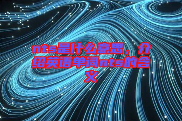 nts是什么意思，介紹英語(yǔ)單詞nts的含義