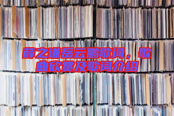 薛之謙岳云鵬歌詞，歌曲欣賞及歌詞介紹