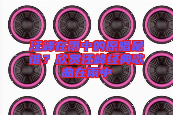 汪峰在雨中的原唱是誰？欣賞汪峰經(jīng)典歌曲在雨中