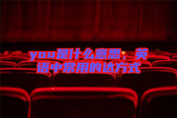 you是什么意思，英語中常用的達(dá)方式