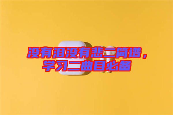 沒(méi)有淚沒(méi)有悲二簡(jiǎn)譜，學(xué)習(xí)二曲目必備