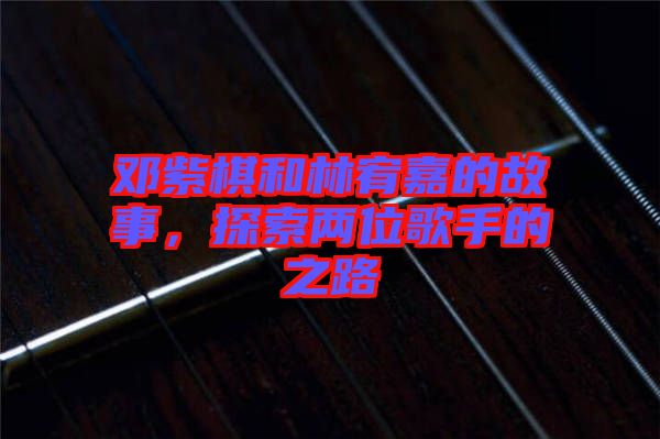 鄧紫棋和林宥嘉的故事，探索兩位歌手的之路