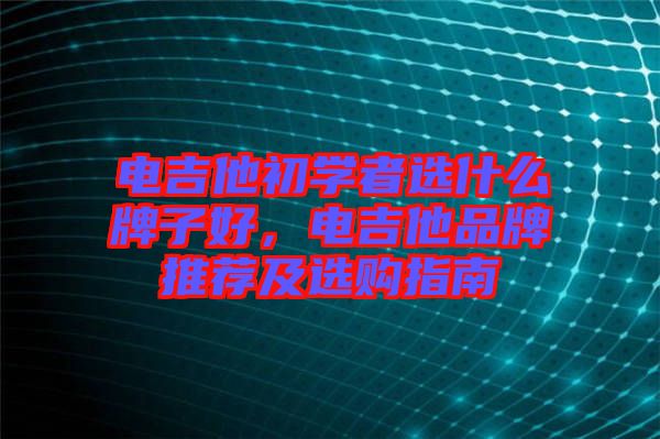電吉他初學(xué)者選什么牌子好，電吉他品牌推薦及選購(gòu)指南