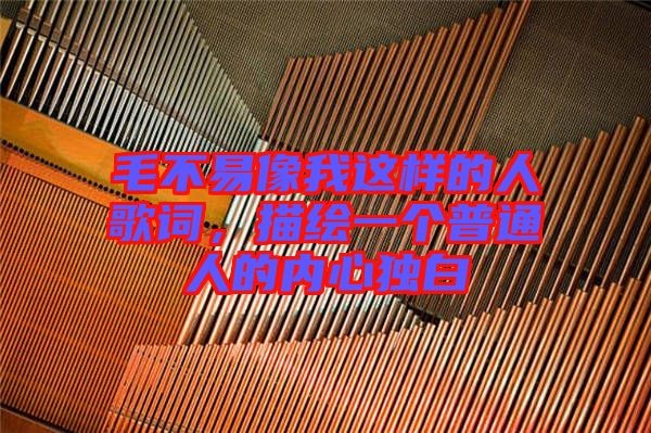 毛不易像我這樣的人歌詞，描繪一個普通人的內(nèi)心獨白