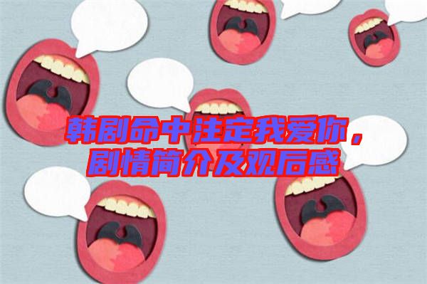 韓劇命中注定我愛你，劇情簡介及觀后感