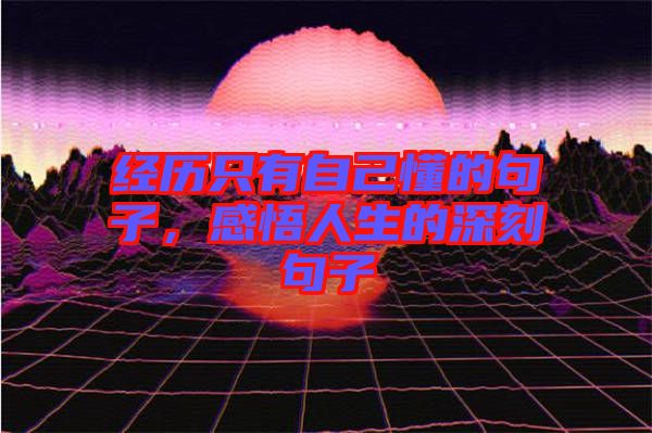經(jīng)歷只有自己懂的句子，感悟人生的深刻句子