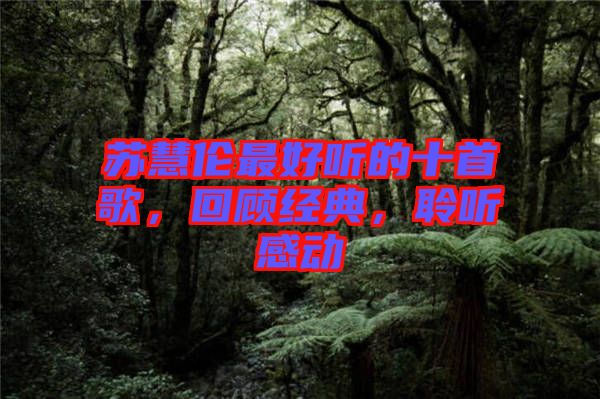 蘇慧倫最好聽的十首歌，回顧經(jīng)典，聆聽感動