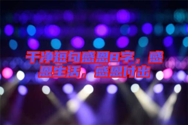 干凈短句感恩8字，感恩生活，感恩付出