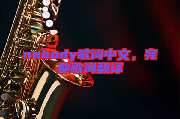 nobody歌詞中文，完整歌詞翻譯