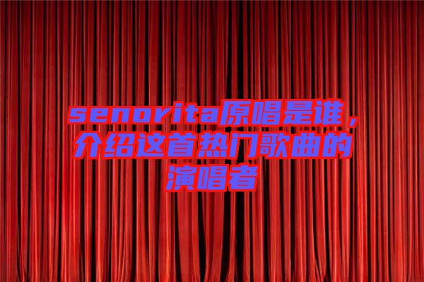 senorita原唱是誰，介紹這首熱門歌曲的演唱者