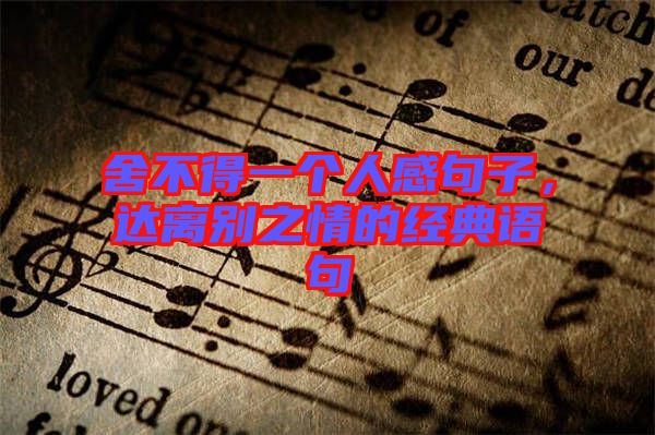 舍不得一個人感句子，達離別之情的經(jīng)典語句