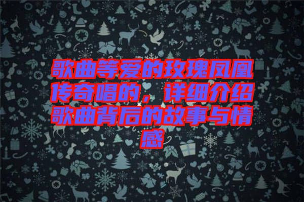 歌曲等愛的玫瑰鳳凰傳奇唱的，詳細(xì)介紹歌曲背后的故事與情感