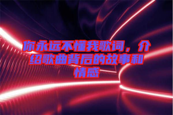 你永遠不懂我歌詞，介紹歌曲背后的故事和情感