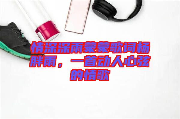 情深深雨蒙蒙歌詞楊胖雨，一首動人心弦的情歌
