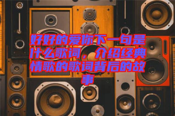 好好的愛你下一句是什么歌詞，介紹經(jīng)典情歌的歌詞背后的故事
