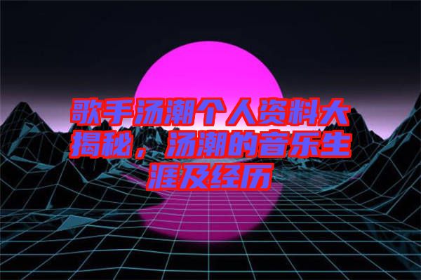 歌手湯潮個(gè)人資料大揭秘，湯潮的音樂生涯及經(jīng)歷