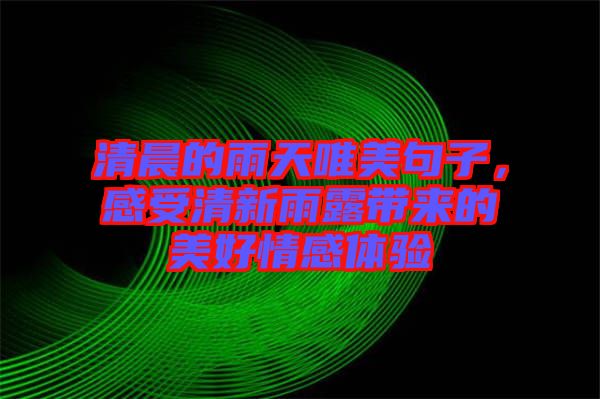 清晨的雨天唯美句子，感受清新雨露帶來(lái)的美好情感體驗(yàn)