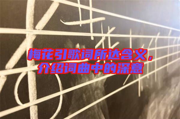 梅花引歌詞所達含義，介紹詞曲中的深意