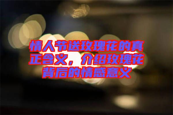 情人節(jié)送玫瑰花的真正含義，介紹玫瑰花背后的情感意義