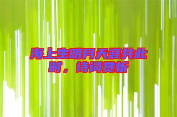 海上生明月天涯共此時(shí)，詩(shī)詞賞析