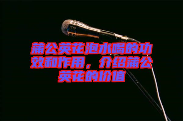蒲公英花泡水喝的功效和作用，介紹蒲公英花的價(jià)值