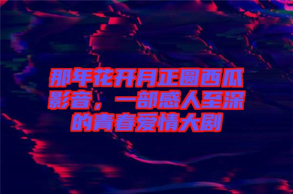 那年花開月正圓西瓜影音，一部感人至深的青春愛情大劇