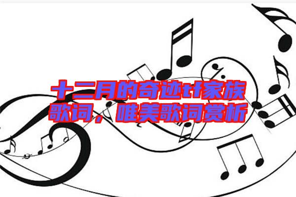 十二月的奇跡tf家族歌詞，唯美歌詞賞析