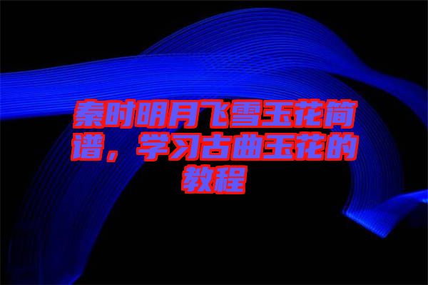 秦時(shí)明月飛雪玉花簡(jiǎn)譜，學(xué)習(xí)古曲玉花的教程