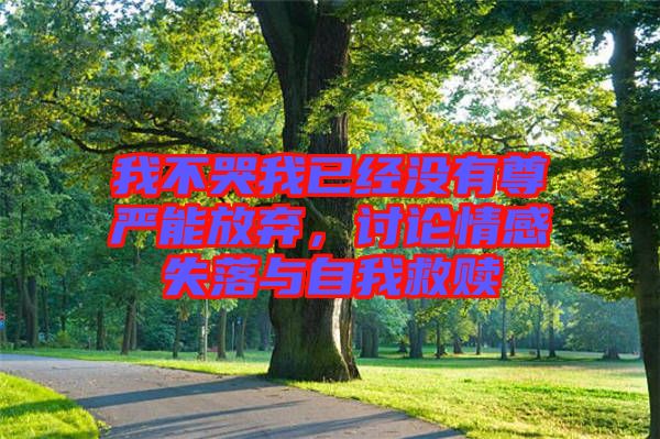 我不哭我已經(jīng)沒(méi)有尊嚴(yán)能放棄，討論情感失落與自我救贖